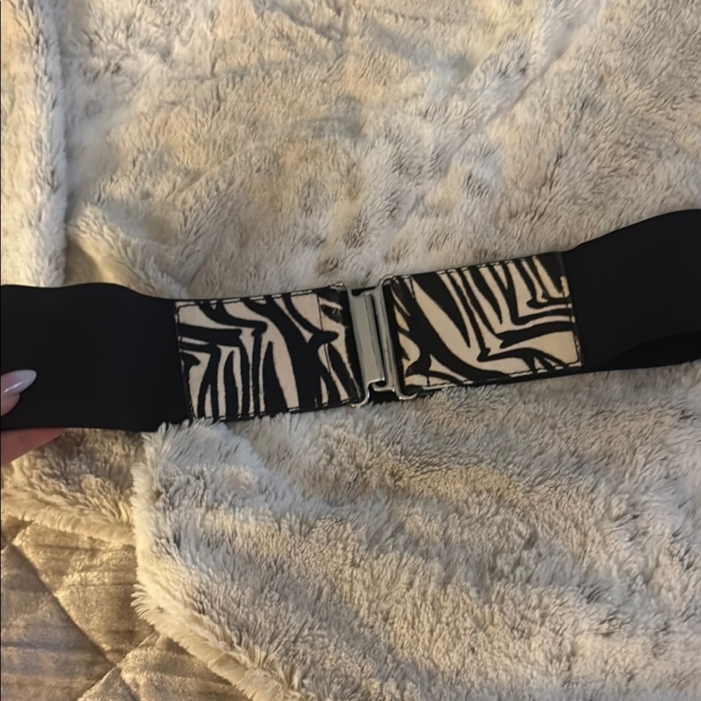 Black and White Zebra Print Belt